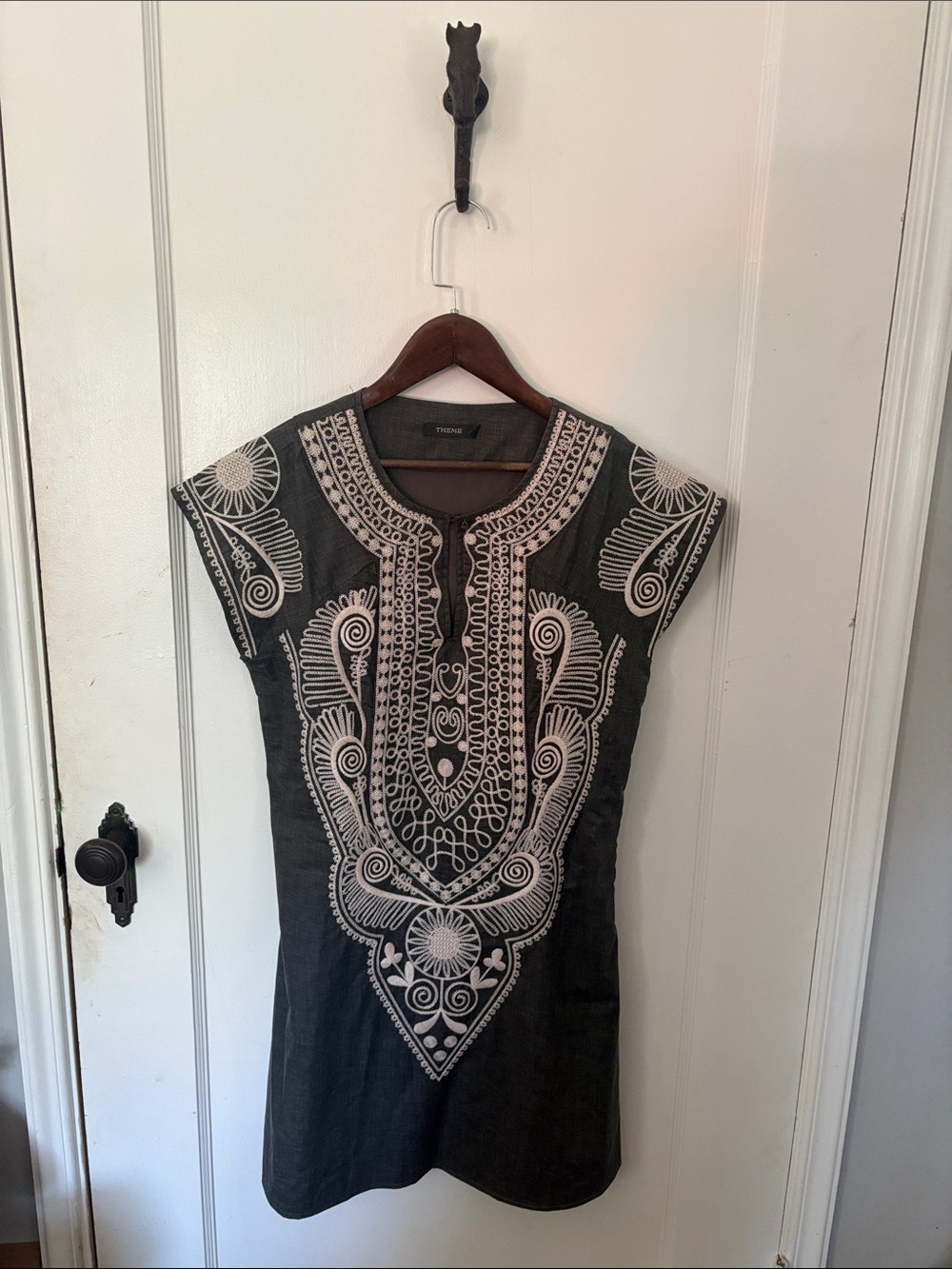 Theme | Embroidered Black Shift Dress